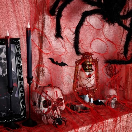 ZYP 410x80 in Halloween Creepy Cloth for Yard and Outdoor Decorations,Red