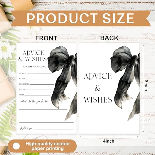 Graduation Advice Cards 2026 - Elegant Bows High School or College Graduation Cards for The Graduate, 25 Pack Wishes and Well-being Message Collection Elegant Advice and Wishes Keepsake - A07