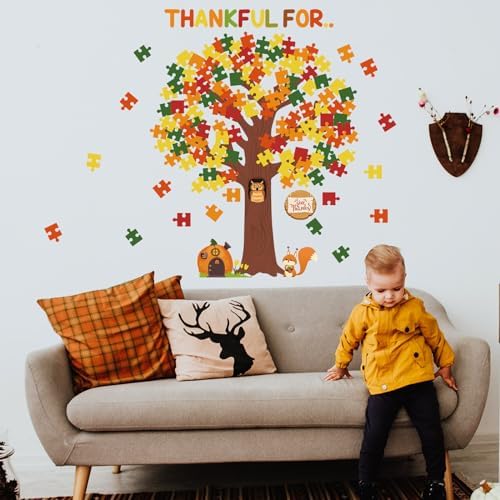 Pajean Fall Tree Bulletin Board Bright Color Appreciation Style Puzzle