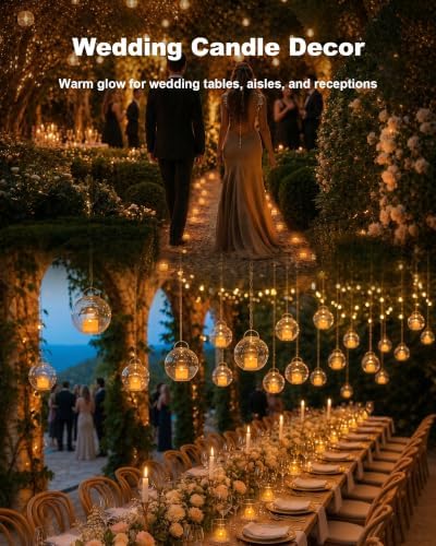 Homemory 100-Pack Flameless Tea Lights Candles Battery Operated, 200+ Hours