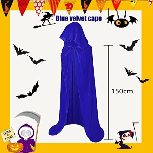Hooded Cloak Long Velvet Cape for Christmas Halloween Cloak Costumes Hooded Cape Masquerade Dress Up