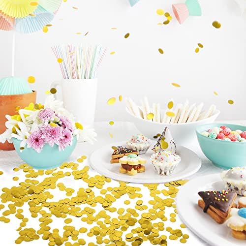 VCOSTORE Gold Round Tissue Confetti for Baby Shower Wedding Decor
