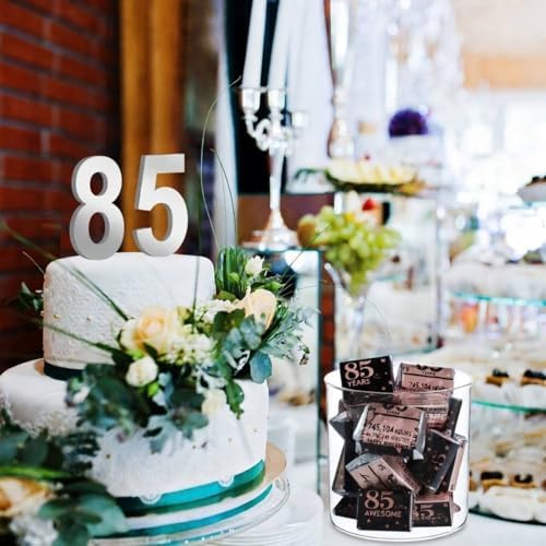 Tenare 90 Pcs 85th Birthday Candy Wrappers, Pink Stickers