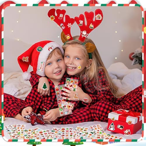 UPINS 12 Sheets Christmas Holiday Stickers 3D Puffy Foam Decals