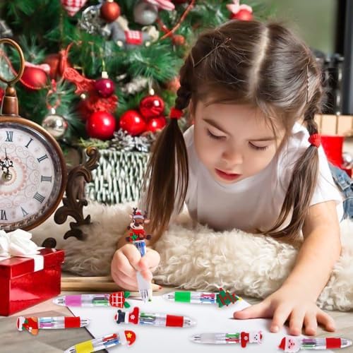 24PCS Christmas Multicolor Pens 4 Colors in 1 0.7mm Cute Gifts Pens