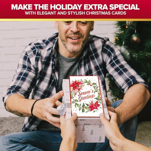 Decorably 40 Pack Foil Embossed 5x7in Assorted Christmas Cards