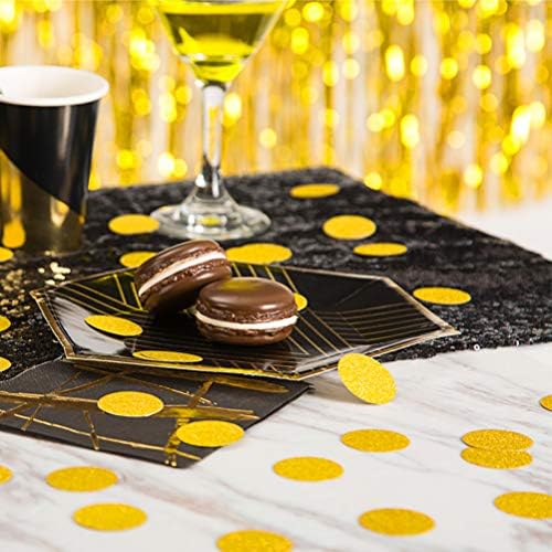 MOWO Glitter Confetti Circles, Glitter Gold, 1.2'', 200pc