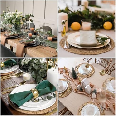 BAVIFY 12" Round Woven Placemats Set of 10, Plate Chargers for Dining Table
