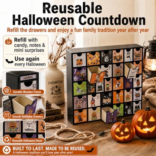 31 days of Halloween Advent Calendar 2026, Countdown with Drawers