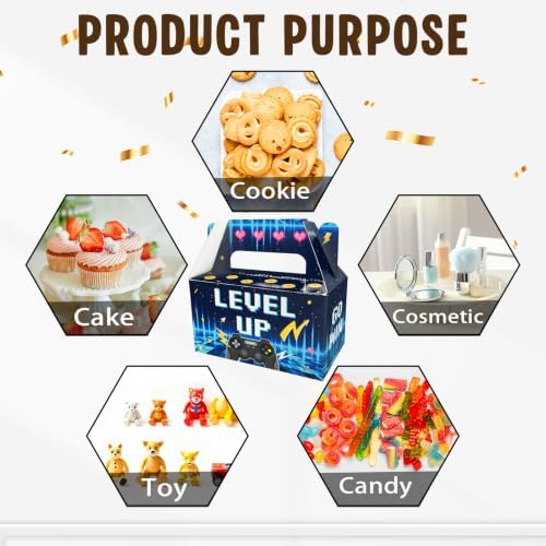12 Pack Level Up Video Game Party Favor Boxes Gamer Birthday Goodie Bags