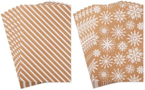 Hallmark Medium Christmas Gift Boxes with Lids (12 Shirt Boxes, 3 Designs: Navy Snowflakes, Gold Trees, Peace on Earth) for Christmas, Hanukkah, Holiday Parties