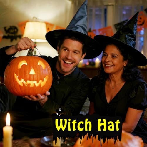 15 Pcs Halloween Decorative Witch Hats Thick Black Hanging Witch Hats
