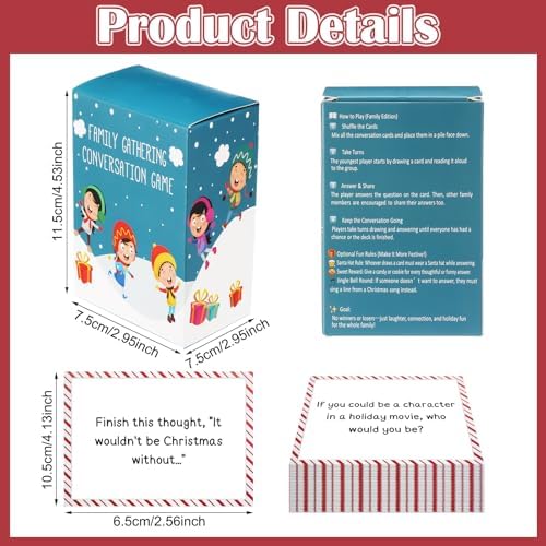 Jenaai 120 Pcs Christmas Conversation Cards Ice Break Party Game