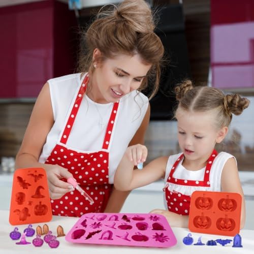 4pcs Halloween Silicone Mould 3D Chocolates Candy Gummy Molds