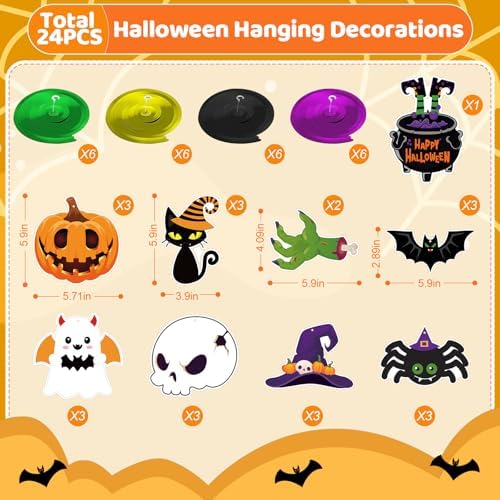 24Pcs Halloween Hanging Swirls Cutout Decorations for Party Ceiling