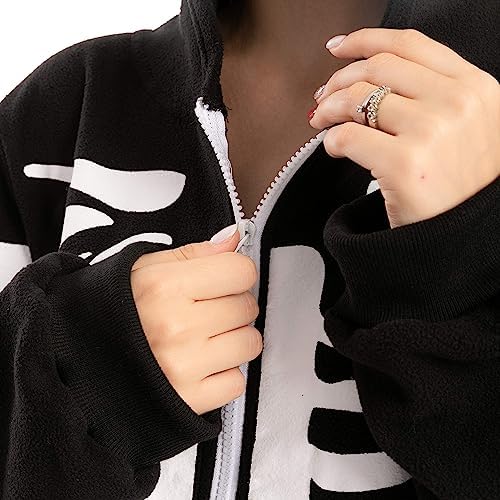 Spooktacular Creations Halloween Skeleton Costume, Unisex Skeleton Costume Jumpsuit for Adult Halloween Themed Parties