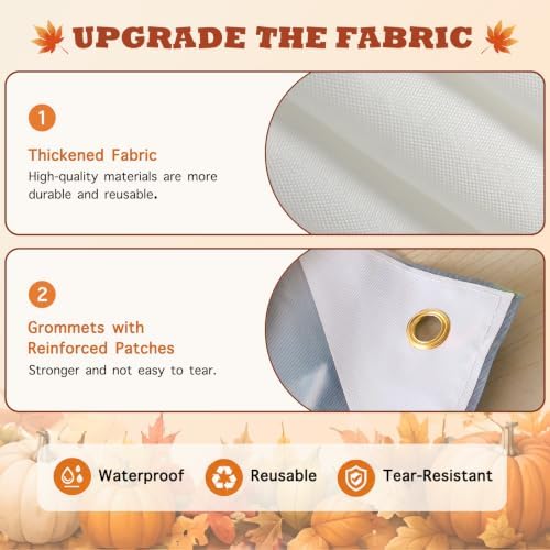 Nuxovilar Thanksgiving Banner 118.1x19.6 Inches Polyester