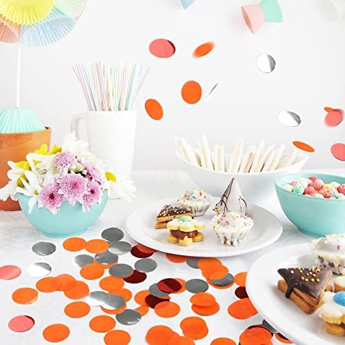VCOSTORE Orange Red Round Tissue Confetti for Baby Shower Wedding Decor