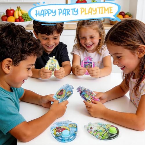 Cleboen 12 Pack Handheld Water Games for Kids, Water Ring Toss Handheld Games Fruit Party Favors Goodie Bag Stuffers Classroom Rewards for Boys Girls, Stress-Relief Car Games Travel Toys for Kids