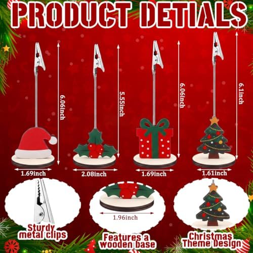 RattanView 24 Pcs Christmas Picture Holder for Centerpieces Xmas Photo