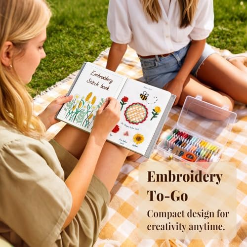 CYANFOUR 2026 New Embroidery Stitch Book Kit for Adults Beginners