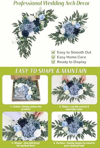 Wedding Arch Flowers Set of 2, Artificial Flowers for Decoration