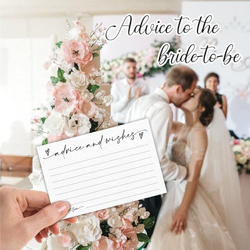 30 Advice & Wishes Cards - Minimalism White - Double Sided Fill-In Advice Cards For Bridal, Wedding, Graduate Party, Mr & Mrs, Retirement, Baby Shower, Party Favor & Supplies - A02