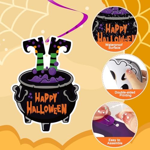 24Pcs Halloween Hanging Swirls Cutout Decorations for Party Ceiling