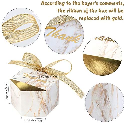 50 Pcs Wedding Favor Boxes, 3.15x1.6x2 In Wedding Gift Box for Candy, Gold