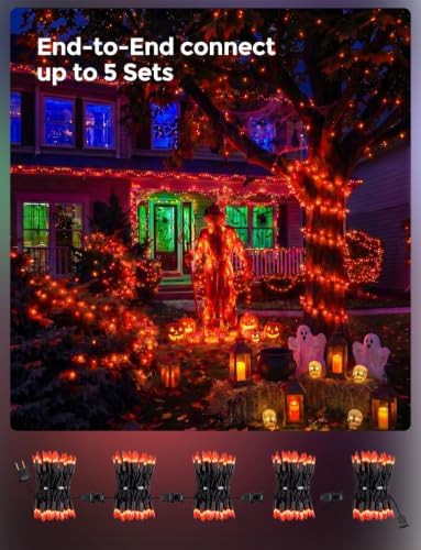 Brightown 20Ft Orange Halloween Fall Lights for Outdoor Indoor Decorations