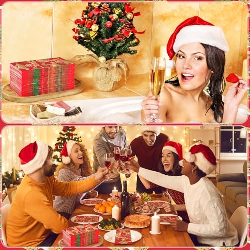 Seajan 200 Pcs ChristmasLeopard Disposable Hand Towels for Bathroom