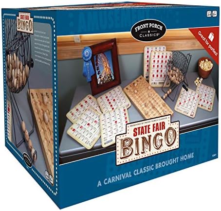 Front Porch Classics State Fair Bingo Deluxe Edition - Craftsmanship for an Authentic Retro-Style Experience - Intergenerational Fun for Friends and Family, 10x11x14 in