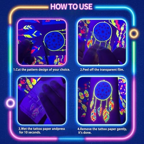 TATUWST Glow in the Dark Tattoos 172 PCS Glow in the Dark Party Supplies