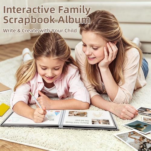 Popotop Photo Album Self Adhesive Scrapbook Album for 4x6 5x7 8x10 Pictures DIY Photo Book as Scrapbooking Supplies Kits, Birthday Gifts for Women Mom Wedding Baby Family Travel (Pack of 3)