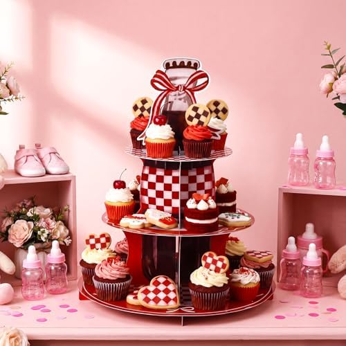 Willinglong 1 Pcs Shes Ready to Pop 3 Tier Cupcake Stand