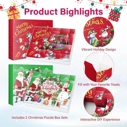 2026 Empty Christmas Advent Calendar Box Set for DIY 2 Pack
