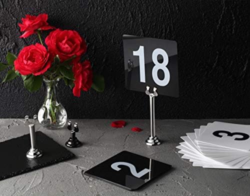 New Star Foodservice Triton Harp Clip Style Place Card / Table Number Holder, 1.5 Inch, Silver, Set of 12