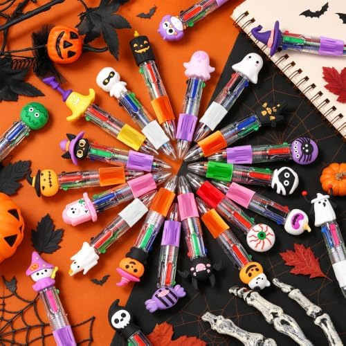 24PCS Halloween Fun Mini Multicolor Pens 4-in-1 for Party Favors Gift