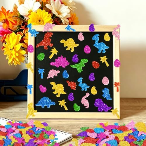 664 PCS Foam Stickers Glitter Foam Stickers for Kid Crafts,Dinosaur Sticker