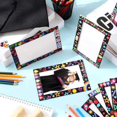 AmazingSpark 50 Pack Paper Picture Frames 4x6, Kindergarten Cards