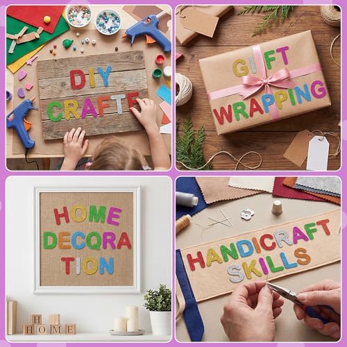 584Pcs Glitter Letter Stickers, 8 Colors 3D Self-Adhesive Alphabet Stickers
