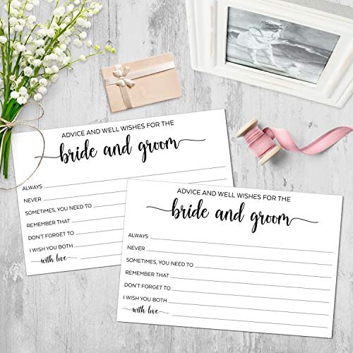 321Done Bride and Groom Advice Cards, 4x6, Set of 50, White