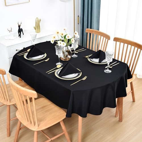 Black Cloth Napkins Set of 6 Washable Dinner Napkins, 18X18 in