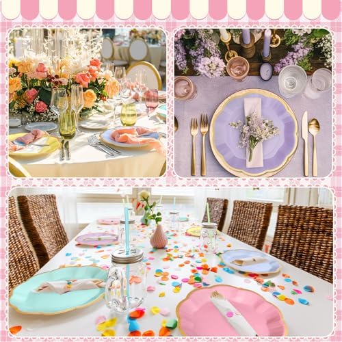 72 Pcs Pastel Paper Plates 9 Inch Disposable