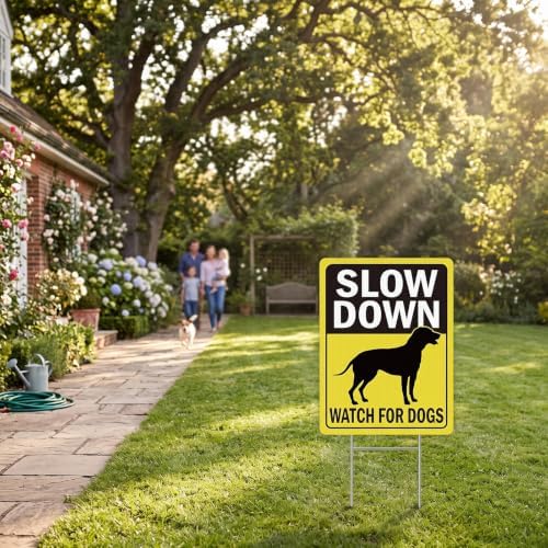 Rngmsi Slow Down Dogs At Play Yard Sign Set 3pc