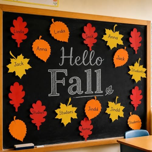 Thanksgiving Crafts for Kids - 300 PCS Fall Leaves Cutouts Pre-Cut Set