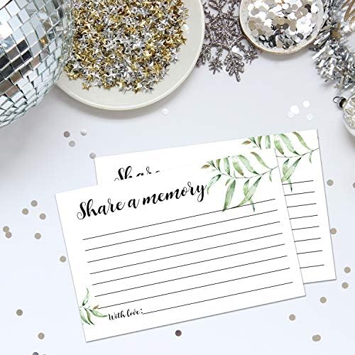 Giftideaworkshop 50 Greenery Share A Memory Cards for Celebration of Life Birthday Anniversary Memorial Funeral Graduation Bridal Shower Game, Guest Book Ideas, and Alternatives.4x6 Inches.