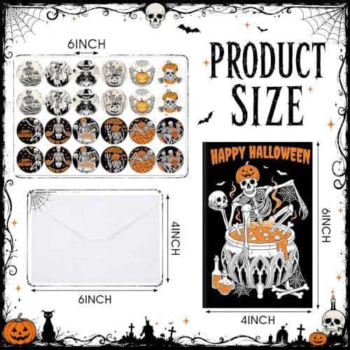 Motiskyy 24 Set Halloween Cards with Envelopes, Halloween Postcards Bulk