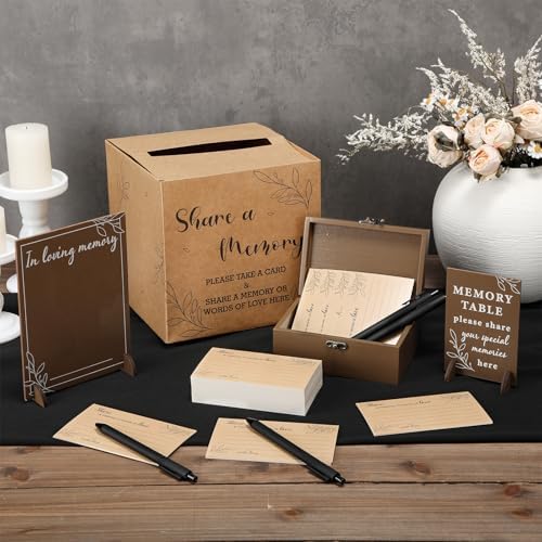 Gilprop 113 Pcs Celebration of Life Share a Memory Cards Set, Rustic