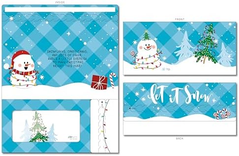 Holiday Card | Zip-Open Money Holder w/Clear Plastic Window for Cash, Check, & Gift Card (Holiday | Let It Snow)